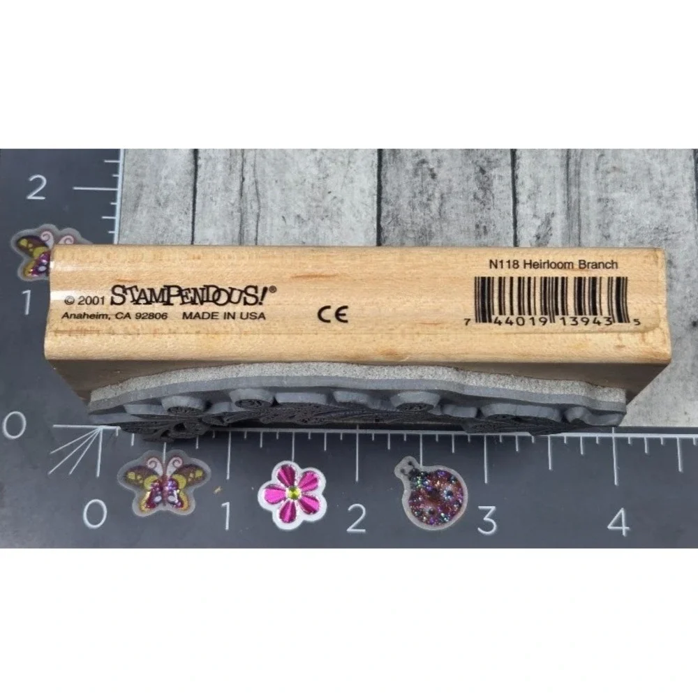 Stampendous Heirloom Bloom N118 2001 4X1.75 Rubber Stamp Wood #Q113